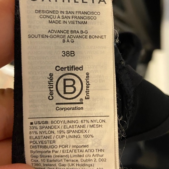 Athleta Advance Sports Bra Black 38B - Picture 7 of 7